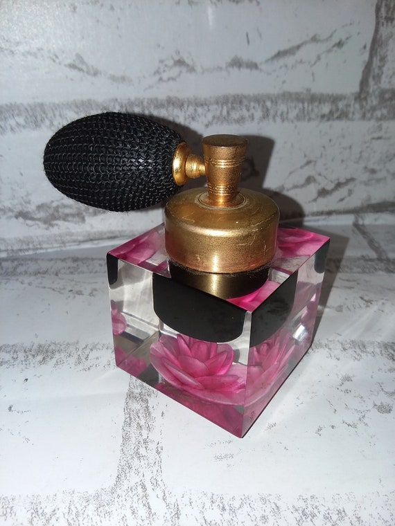 Square glass perfume atomizer by Evons 7 oz Square Glass Perfume Bottle