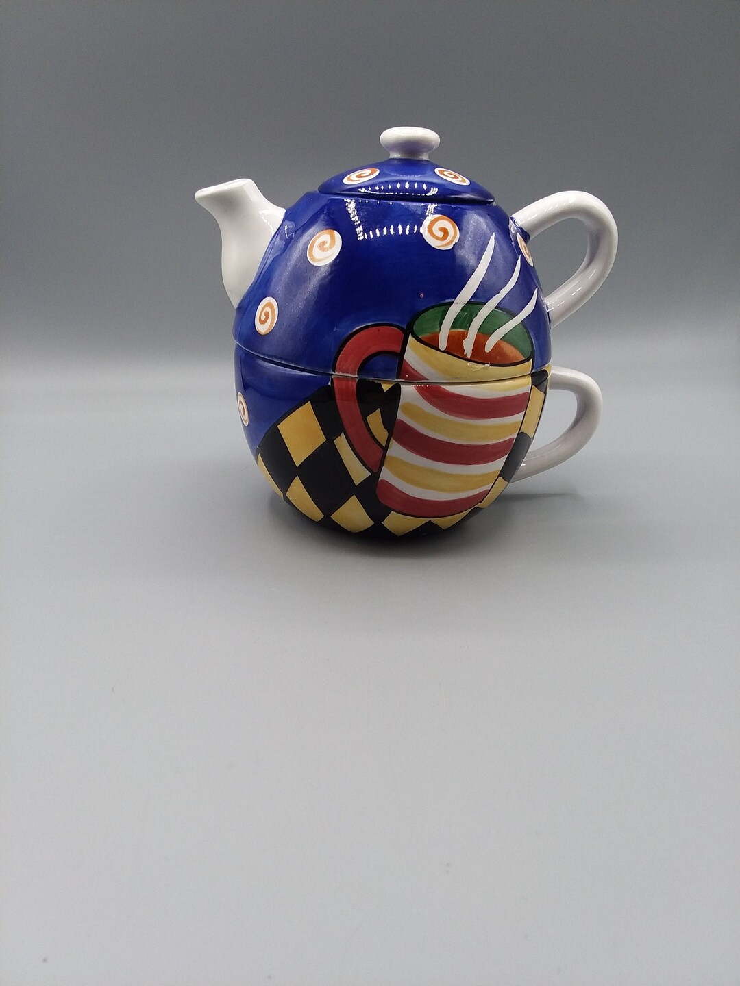 Jazz Cafe Teapot and Cup Combo Etsy