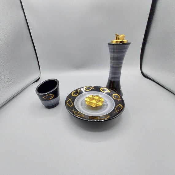 Vintage Evans 3 Piece Set Cigarette Lighter, Ashtray, and Cigarette Cup