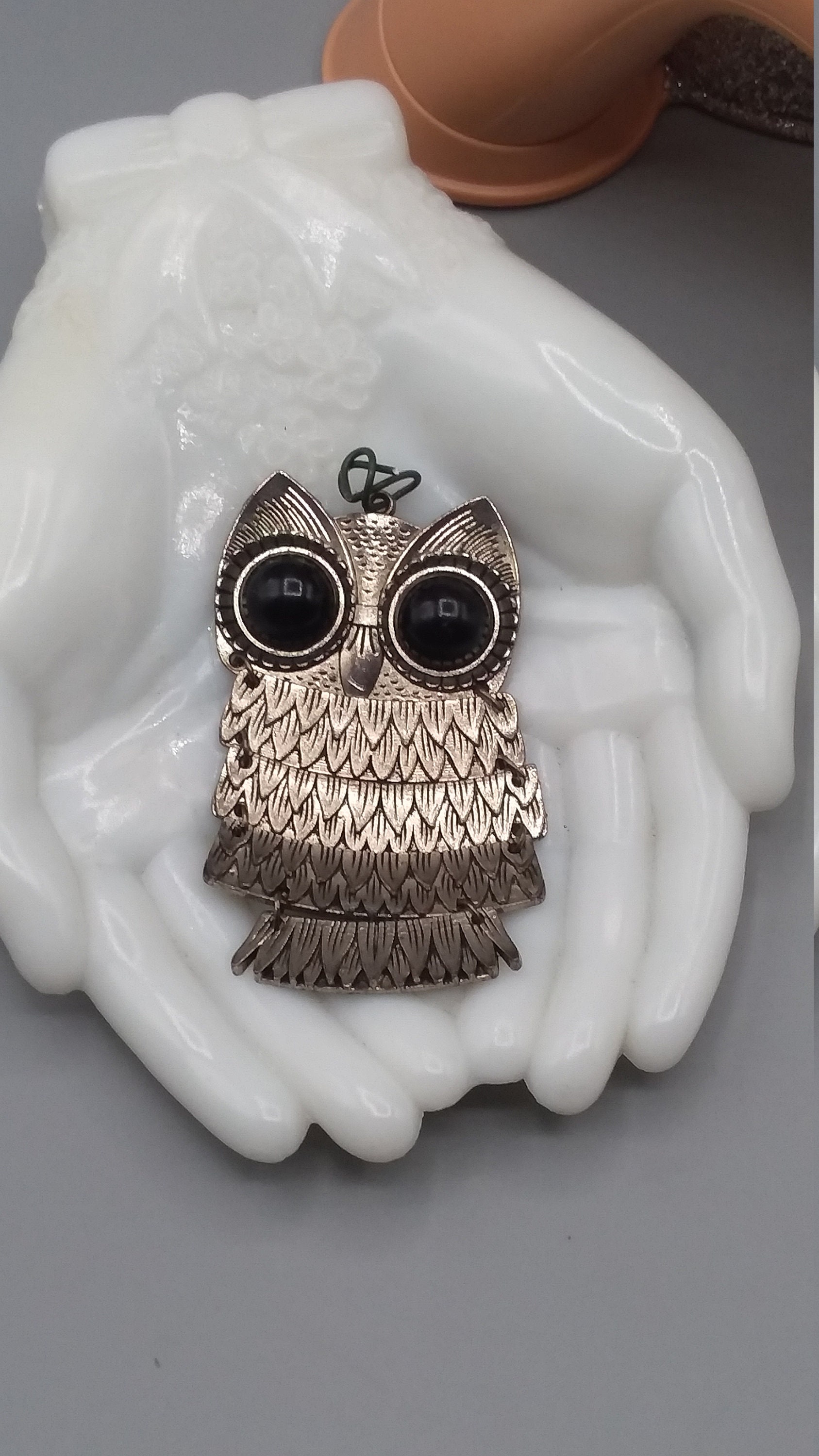 Vintage owl tiered pendant