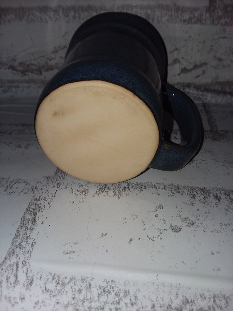 Ceramic blue mug with geese