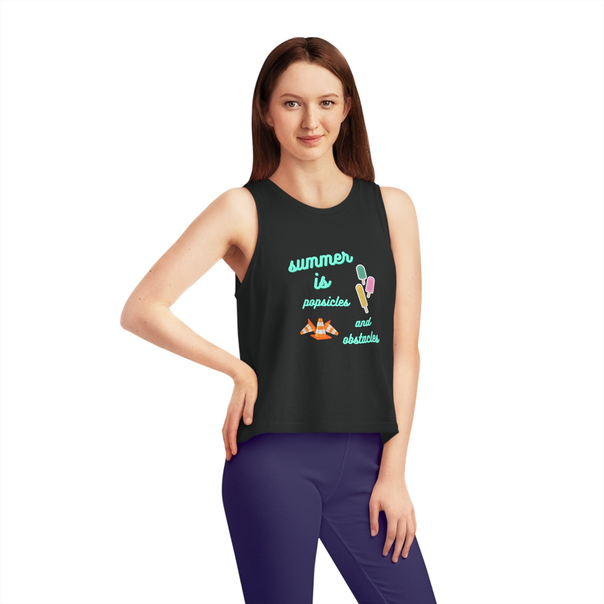 Women's Dancer Cropped Tank Top Popsicles and obstacles