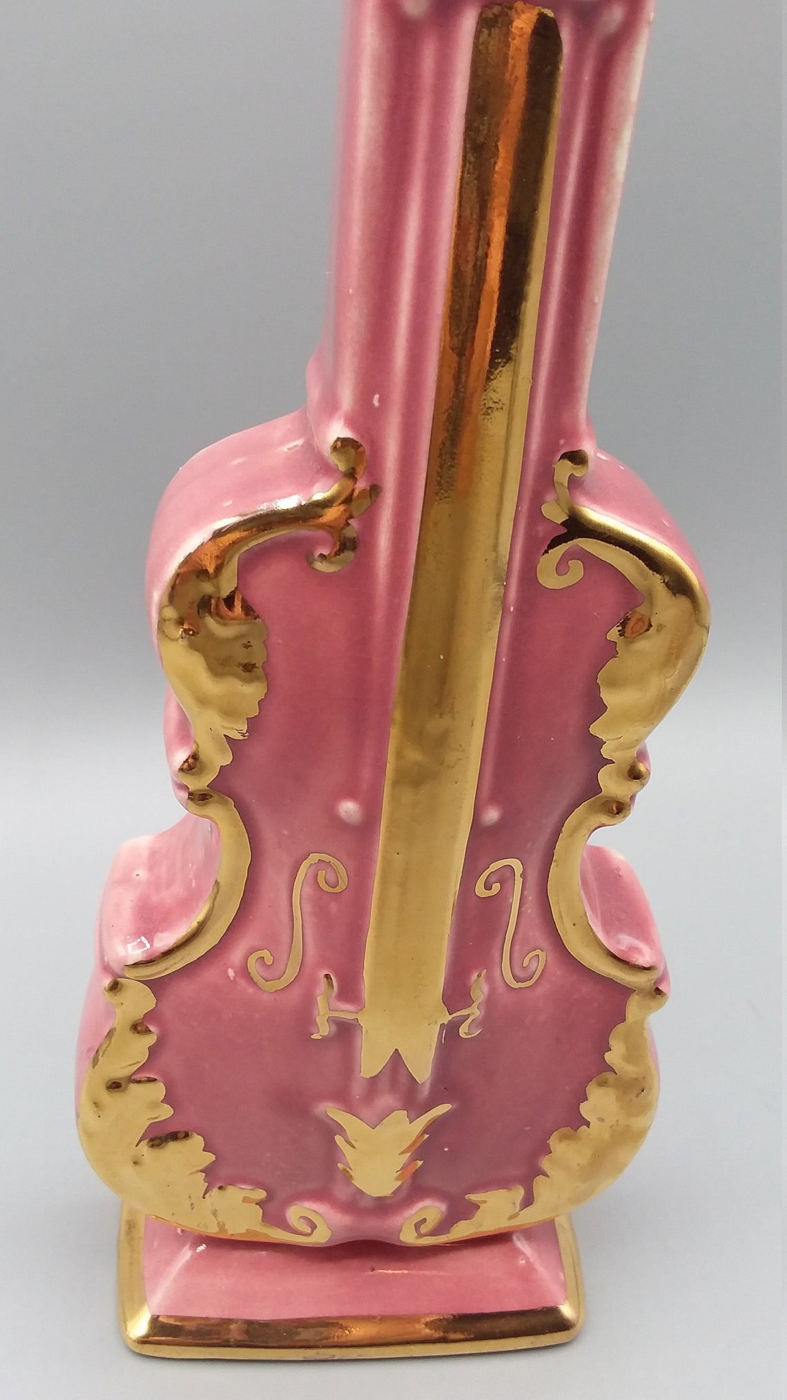 Vintage Pink 9 inch cello vase Etsy
