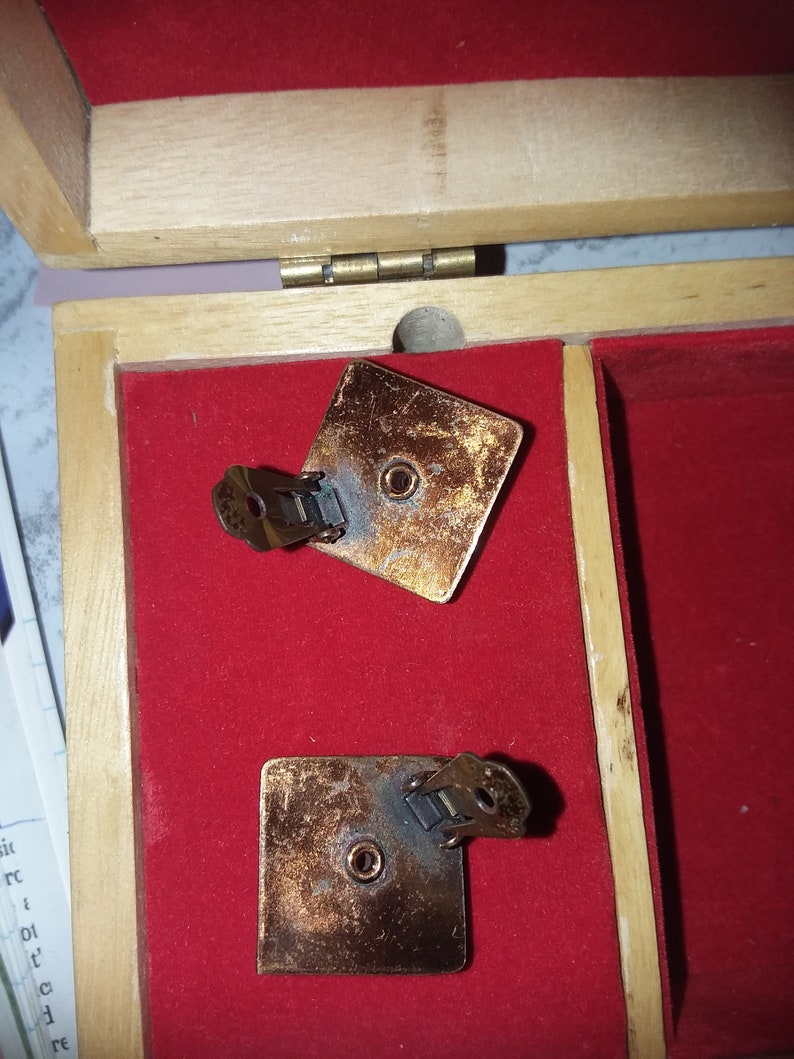 Robaje copper and black art deco style clip on earrings