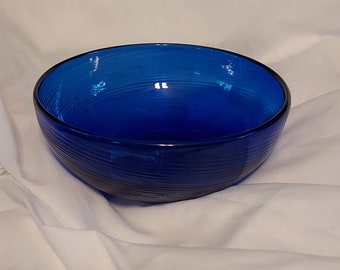 Small hand blown cobalt blue bowl