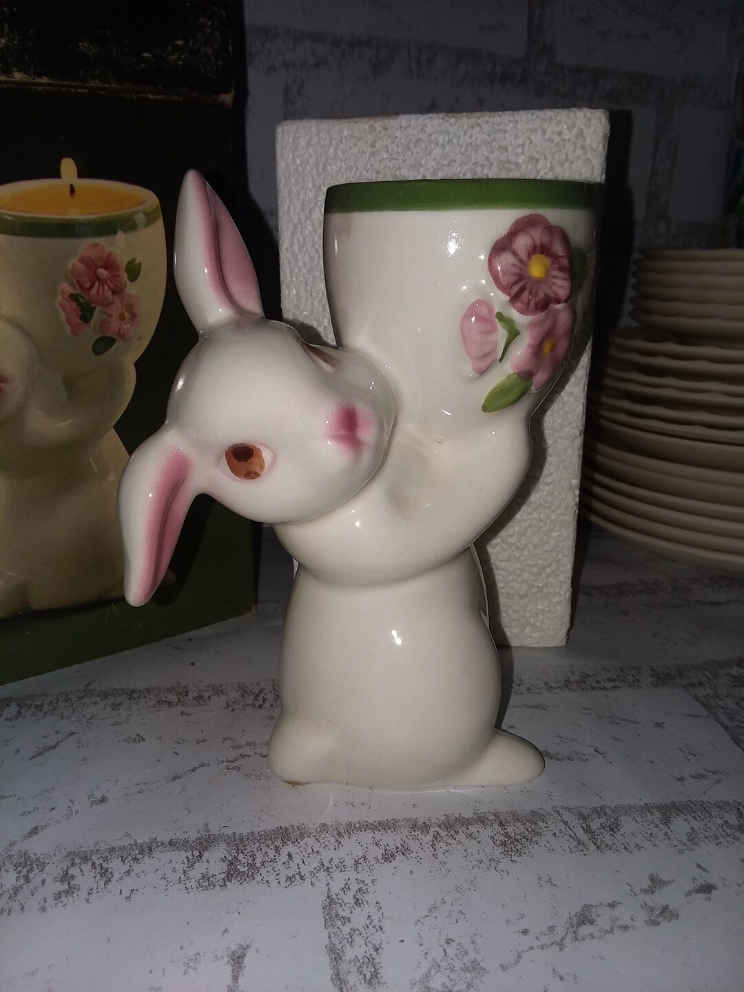 Vintage Avon Sunny Bunny Candle Holder Etsy