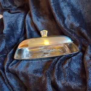 Mcm stainless steel butter dish with glass insert