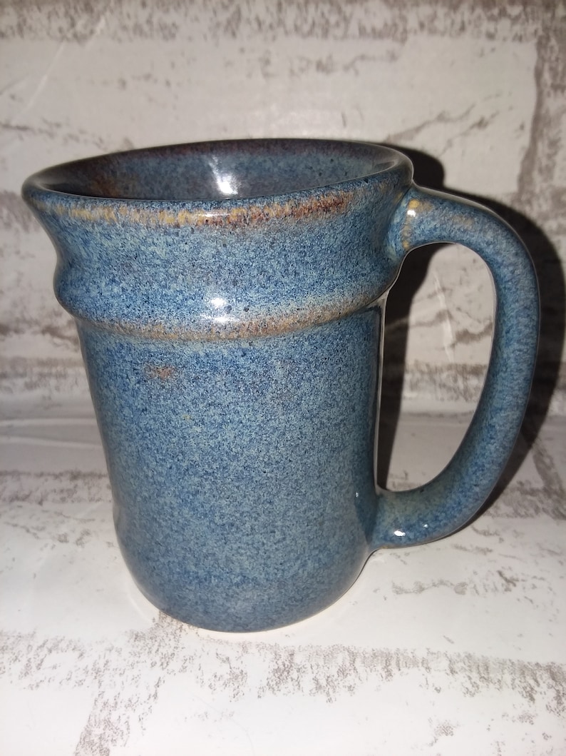 Ceramic blue mug with geese