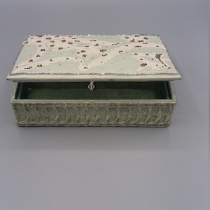 Vintage 8x5x2 inch kant bedekt sieraden doos