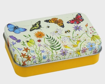 Animals/wildlife VARIOUS DESIGNS - Small Hinged Tins by Emma Ball - Metal Storage Tin for Crafts, Pills & Travel