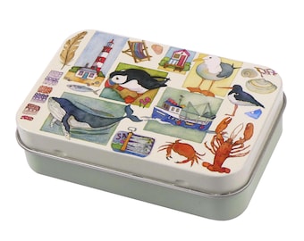 Emma Ball Hinged Tin assorted – Small Metal Storage for Crafts, Pills, Travel