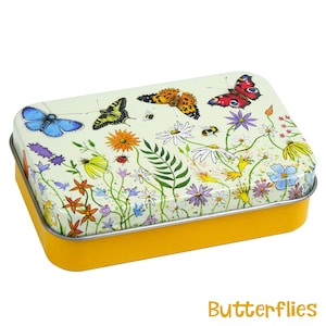 Animals/wildlife VARIOUS DESIGNS - Small Hinged Tins by Emma Ball - Metal Storage Tin for Crafts, Pills & Travel