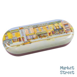 Metal Glasses Case | Hinged Spectacle & Sunglasses Tin | Hard Glasses Case | Emma Ball Market Street