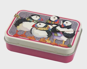 Emma Ball/Janie Crow Hinged Tin assorted – Small Metal Storage for Crafts, Pills, Travel