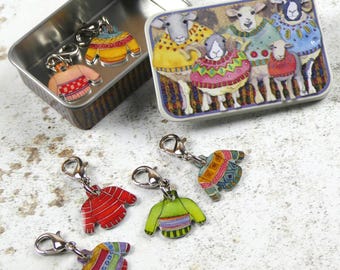 Lobster Clasp Stitch Markers with Tin | Crochet & Knitting Markers | Clip On Stitch Markers | Emma Ball ASSORTED DESIGNS