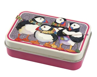 Emma Ball/Janie Crow Hinged Tin assorted – Small Metal Storage for Crafts, Pills, Travel