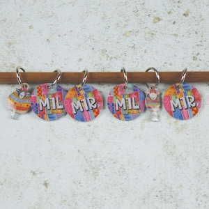 Juego de marcadores de puntos para tejer / Marcadores de puntos de ganchillo de aluminio / Marcadores de aumentos y disminuciones / Accesorios para hilo, surtidos, Emma Ball Designs