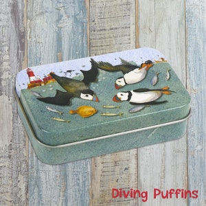 Petites boîtes à charnière Diving Puffins