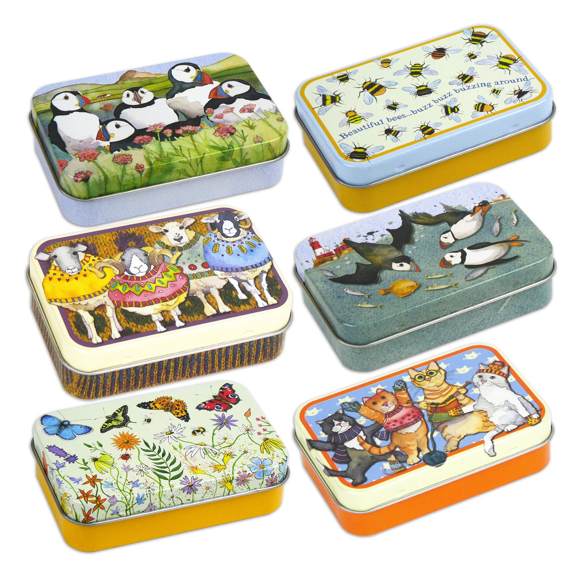 Small Hinged Tins Various Designs by Emma Ball 