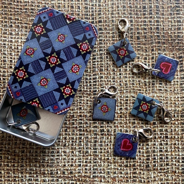 Removable Crochet Stitch Markers in a tin by Janie Crow