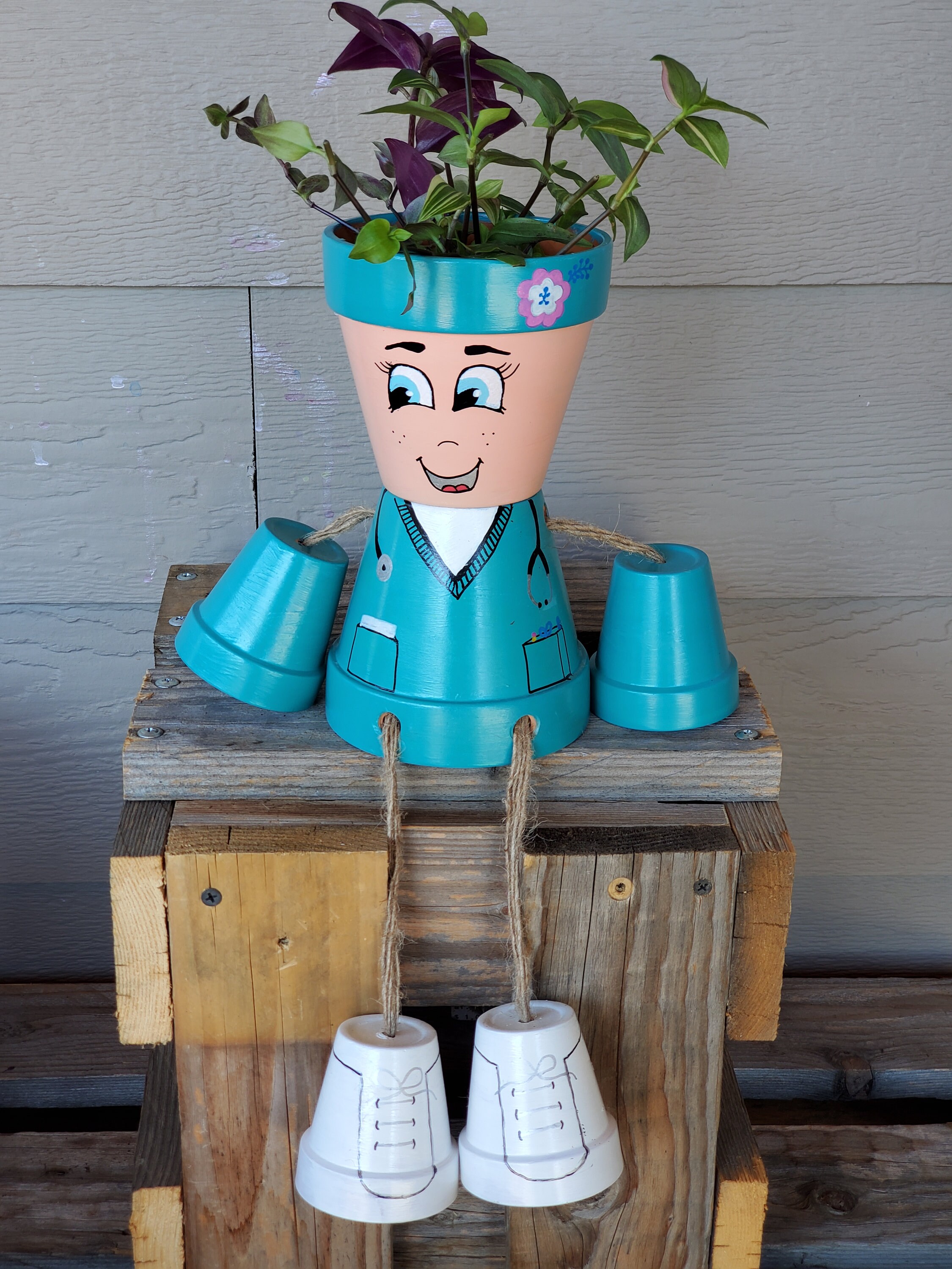 Flower Pot Nurse Etsy