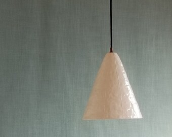 Ceramic handmade pendant lamp. White modern rustic chandelier. Boho lighting Housewarming