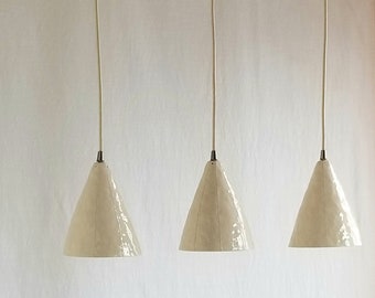 Small ceramic pendant light. Kitchen island lighting. White or custom colors