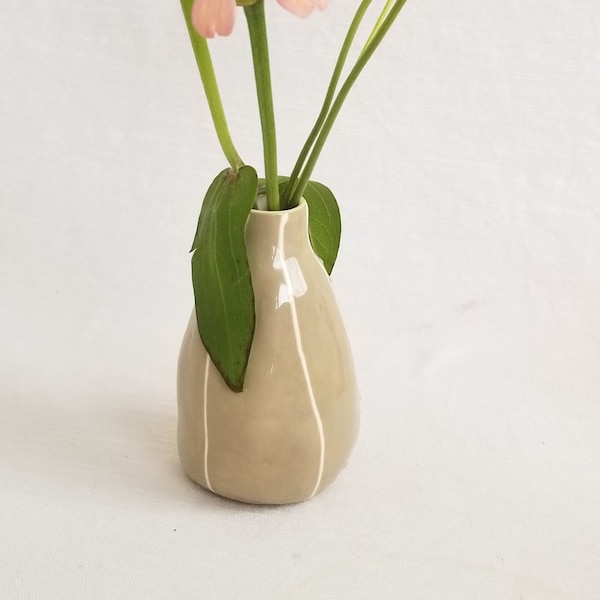 Ceramic bud vase. Hostess or housewarming gift
