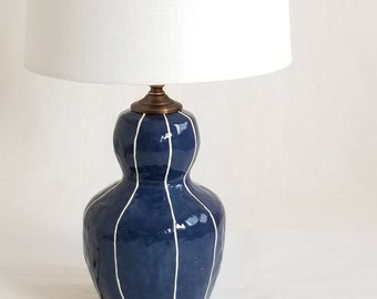 Small ceramic lamp. Bedside table lighting  or office update