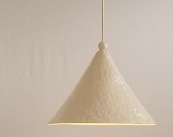 Pendant light. Large ceramic, cone shape. Kitchen Chandelier