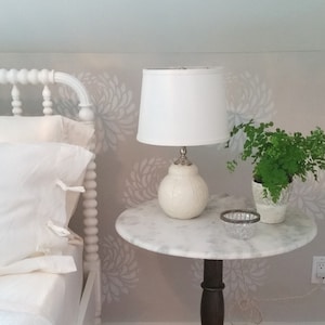 Small ceramic bedside table lamp. Creamy ivory white or custom colors image 1