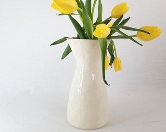 White ceramic vase. Wedding or anniversary gift idea