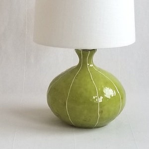 Ceramic table lamp. Bedroom decor, accent lighting