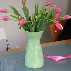 Large ceramic vase. Wedding Anniversary gift. Handmade pottery in pastel spring colors