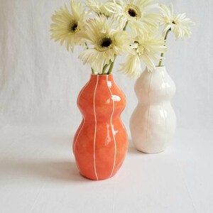 Ceramic vase. Wedding gift. Modern decor. Home accent Orange