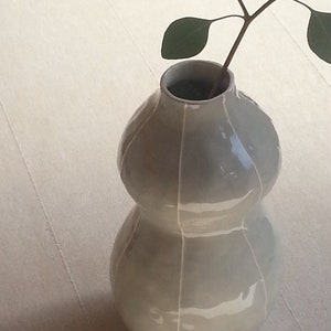 Ceramic vase. Wedding gift. Modern decor. Home accent Gray