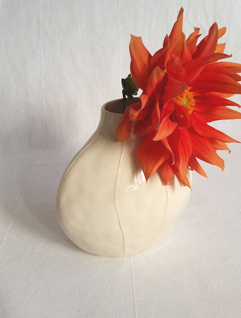 White Ceramic Vase. Simple Modern Pottery Etsy