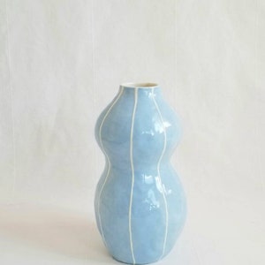 Ceramic vase. Wedding gift. Modern decor. Home accent Light blue