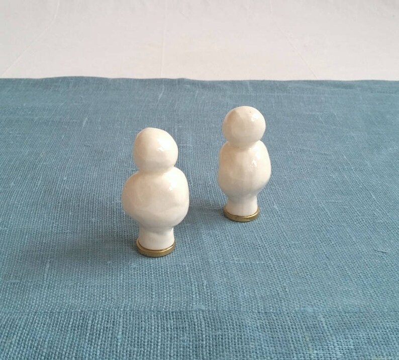 Lamp Finial Pair. White Ceramic Lampshade Hardware Etsy