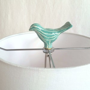 Lamp finial. Handmade ceramic bird shape