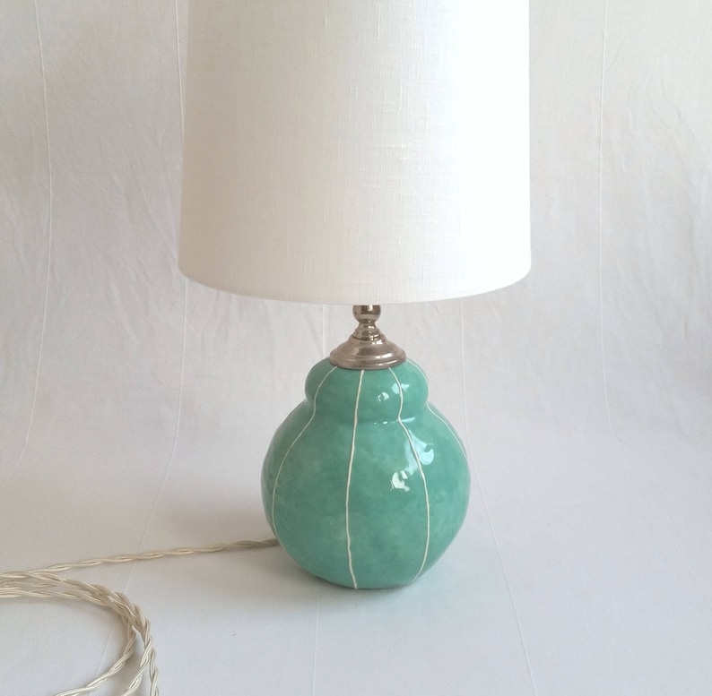 Etsy lamp. Small ceramic bedside table lamp. Contemporary Etsy