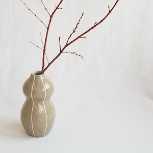 Ceramic vase. Wedding gift. Modern decor. Home accent Taupe