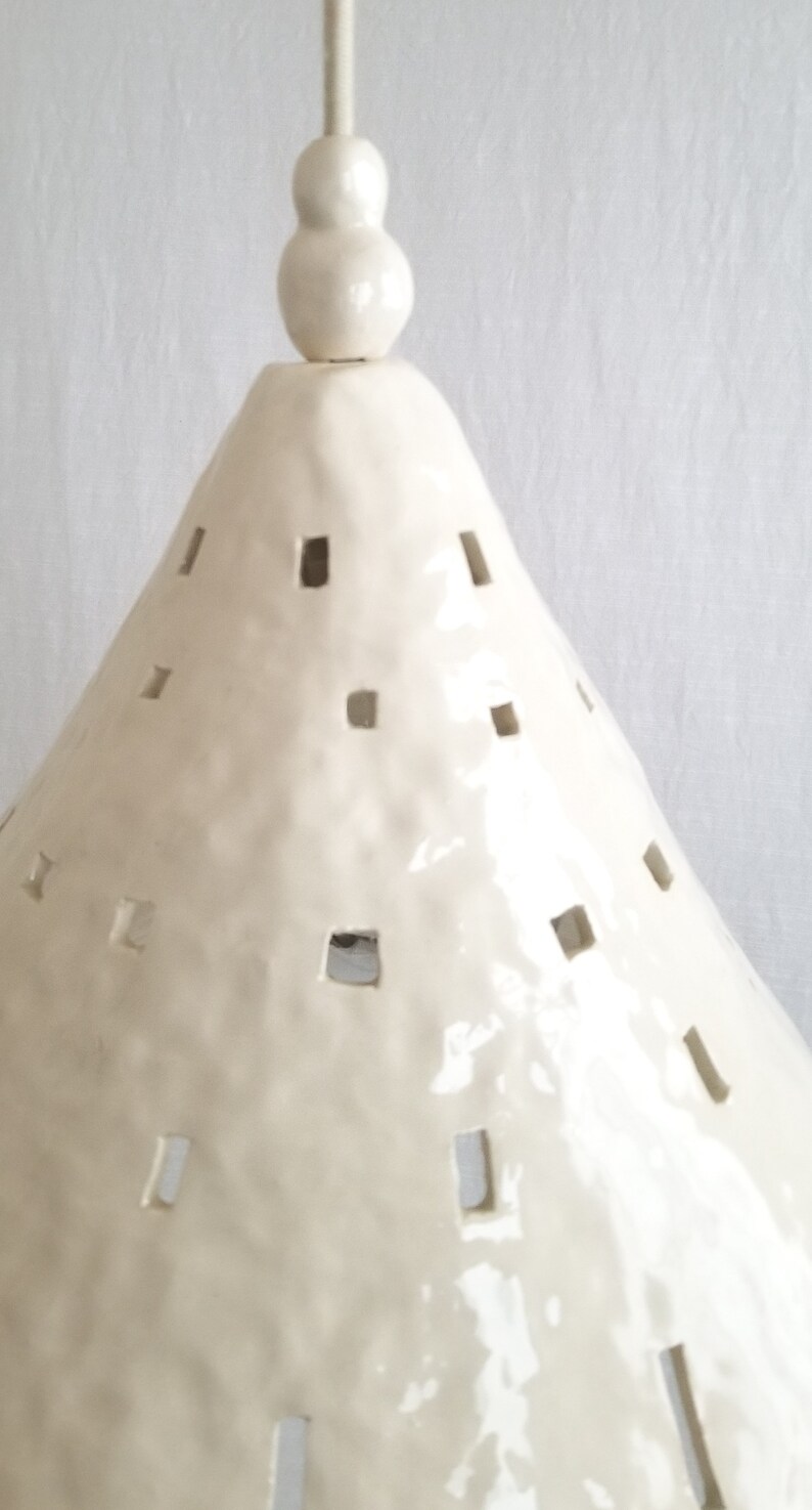 Pendant Light With Cut-outs. Large Ceramic Chandelier for Kitchen or ...