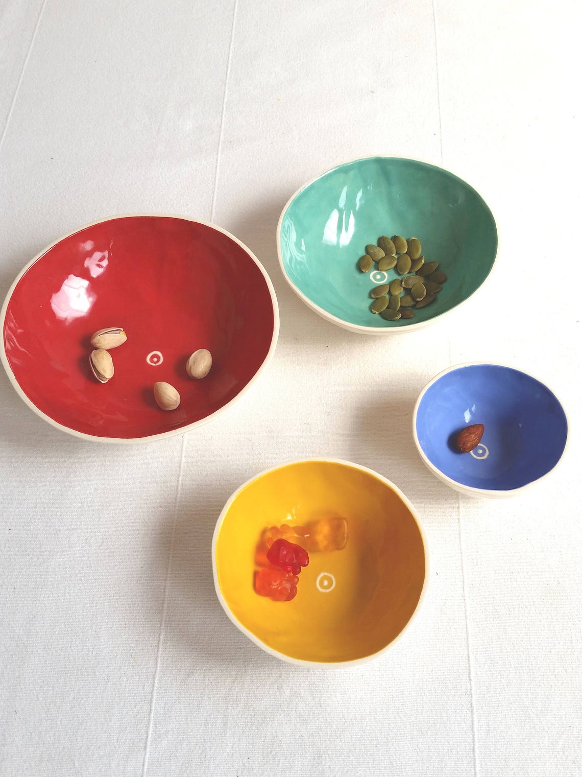 Set of 4 Nesting Bowls in Primary Colors Etsy