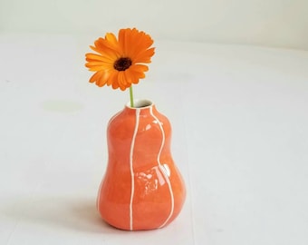 Ceramic bud vase. Colorful home decor. Small gift