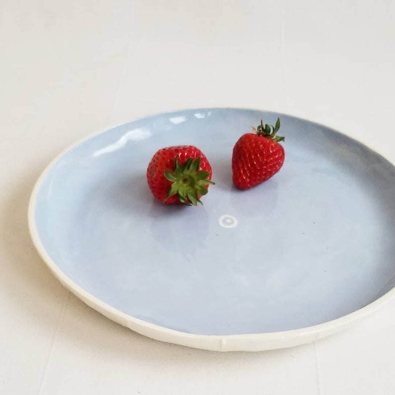 Shallow serving tray for appetizers kRI kRI Studio Colorful handmade tableware Seattle Ceramic plate Rustic modern dinner platter