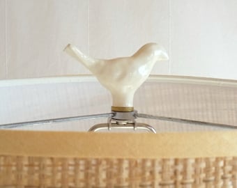 Finial for lamp shade. Unique ceramic bird