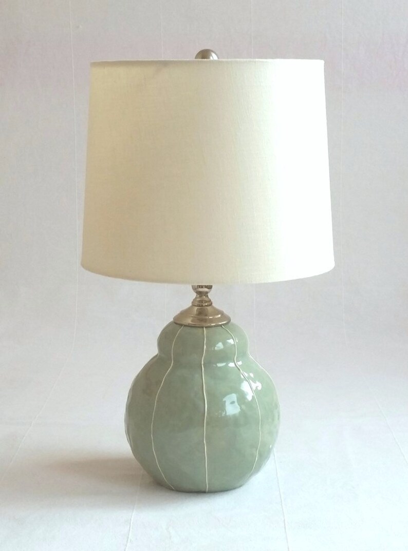 Etsy lamp. Small ceramic bedside table lamp. Contemporary Etsy