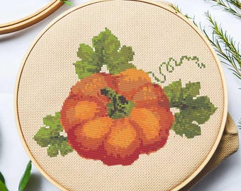 Pumpkin Vine Cross Stitch Pattern