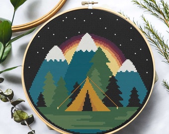 Starlight Camping Cross Stitch